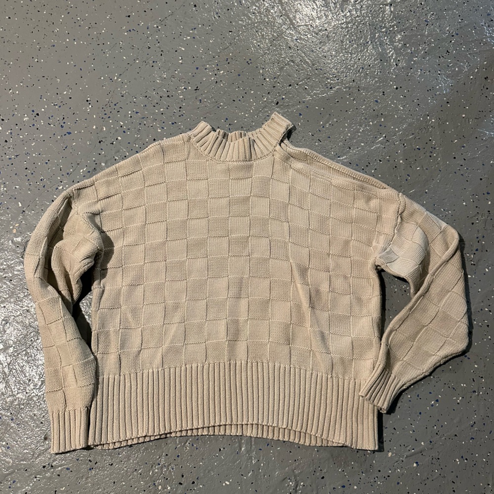 High Waist Beige Knit Shorts